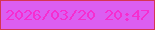 文字の大きさ：3、枠の色：d53653、背景の色：dc5ef1、文字の色：f62dd0 無料ブログパーツのブログ時計