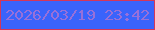 文字の大きさ：2、枠の色：d5365a、背景の色：3a63fb、文字の色：9870d9 無料ブログパーツのブログ時計