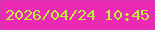文字の大きさ：2、枠の色：d536ad、背景の色：ec29b4、文字の色：bfee39 無料ブログパーツのブログ時計