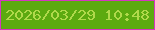 文字の大きさ：4、枠の色：d536c1、背景の色：5caa10、文字の色：b0d94b 無料ブログパーツのブログ時計