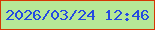 文字の大きさ：1、枠の色：d53804、背景の色：b6e897、文字の色：254be1 無料ブログパーツのブログ時計
