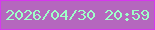 文字の大きさ：1、枠の色：d539ed、背景の色：b567be、文字の色：9fffc8 無料ブログパーツのブログ時計