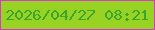 文字の大きさ：2、枠の色：d53bcb、背景の色：98d223、文字の色：3aa62d 無料ブログパーツのブログ時計