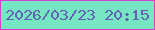 文字の大きさ：3、枠の色：d53fd5、背景の色：76e5c2、文字の色：6361b3 無料ブログパーツのブログ時計