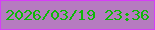 文字の大きさ：1、枠の色：d53ff6、背景の色：b67bc0、文字の色：0db907 無料ブログパーツのブログ時計