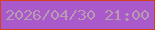 文字の大きさ：5、枠の色：d5411f、背景の色：a959ca、文字の色：b89bb0 無料ブログパーツのブログ時計