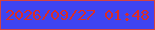 文字の大きさ：2、枠の色：d5423f、背景の色：3f44f1、文字の色：da2d26 無料ブログパーツのブログ時計