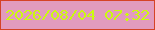 文字の大きさ：1、枠の色：d54326、背景の色：e29bbe、文字の色：cbfa0f 無料ブログパーツのブログ時計