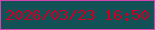 文字の大きさ：2、枠の色：d543b0、背景の色：125256、文字の色：cb0022 無料ブログパーツのブログ時計