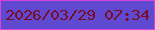 文字の大きさ：2、枠の色：d544d8、背景の色：5f49d1、文字の色：7a0c25 無料ブログパーツのブログ時計