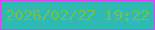 文字の大きさ：3、枠の色：d548f1、背景の色：2eb9b3、文字の色：75c14f 無料ブログパーツのブログ時計