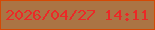 文字の大きさ：3、枠の色：d54905、背景の色：ab7444、文字の色：eb2927 無料ブログパーツのブログ時計