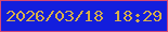 文字の大きさ：5、枠の色：d54974、背景の色：131edd、文字の色：d6ae4a 無料ブログパーツのブログ時計