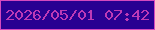 文字の大きさ：5、枠の色：d549bf、背景の色：290092、文字の色：bd3ab6 無料ブログパーツのブログ時計