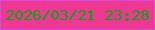 文字の大きさ：1、枠の色：d549df、背景の色：ee3891、文字の色：01a80f 無料ブログパーツのブログ時計