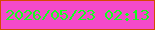 文字の大きさ：4、枠の色：d54a02、背景の色：f44ac9、文字の色：14ff20 無料ブログパーツのブログ時計