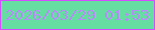 文字の大きさ：1、枠の色：d54bff、背景の色：66dda1、文字の色：b68cf7 無料ブログパーツのブログ時計