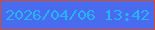 文字の大きさ：2、枠の色：d54e29、背景の色：486bf0、文字の色：26b4f5 無料ブログパーツのブログ時計