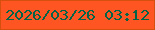 文字の大きさ：4、枠の色：d54f0f、背景の色：fe5522、文字の色：066348 無料ブログパーツのブログ時計