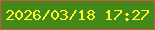 文字の大きさ：5、枠の色：d55348、背景の色：428919、文字の色：fef62d 無料ブログパーツのブログ時計