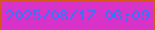 文字の大きさ：4、枠の色：d5561f、背景の色：d832c9、文字の色：3575fb 無料ブログパーツのブログ時計