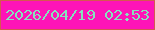 文字の大きさ：1、枠の色：d5584f、背景の色：fe14b7、文字の色：86e4be 無料ブログパーツのブログ時計