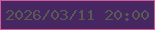 文字の大きさ：3、枠の色：d5589c、背景の色：472762、文字の色：595a56 無料ブログパーツのブログ時計