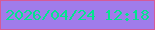 文字の大きさ：4、枠の色：d55a98、背景の色：a07ceb、文字の色：03e58e 無料ブログパーツのブログ時計