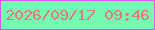 文字の大きさ：2、枠の色：d55af3、背景の色：76f9b3、文字の色：e77878 無料ブログパーツのブログ時計