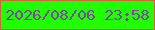 文字の大きさ：2、枠の色：d5613e、背景の色：20ff02、文字の色：7f43a4 無料ブログパーツのブログ時計