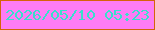 文字の大きさ：5、枠の色：d56309、背景の色：fe7cf5、文字の色：38dfcb 無料ブログパーツのブログ時計