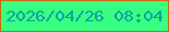 文字の大きさ：2、枠の色：d5630e、背景の色：37ff81、文字の色：0f9fa2 無料ブログパーツのブログ時計