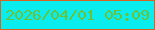 文字の大きさ：1、枠の色：d56420、背景の色：09edef、文字の色：68c23a 無料ブログパーツのブログ時計