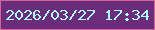 文字の大きさ：4、枠の色：d56496、背景の色：6b2c7c、文字の色：adfef8 無料ブログパーツのブログ時計