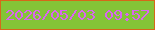 文字の大きさ：1、枠の色：d56819、背景の色：84c437、文字の色：da65f0 無料ブログパーツのブログ時計