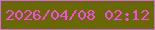 文字の大きさ：2、枠の色：d569de、背景の色：696902、文字の色：fa48ee 無料ブログパーツのブログ時計