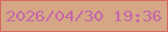 文字の大きさ：1、枠の色：d56a62、背景の色：d5a785、文字の色：c666a9 無料ブログパーツのブログ時計