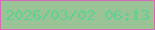 文字の大きさ：1、枠の色：d56abb、背景の色：9ac496、文字の色：5fd094 無料ブログパーツのブログ時計