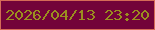文字の大きさ：2、枠の色：d56b57、背景の色：730339、文字の色：9a8e1f 無料ブログパーツのブログ時計