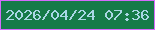 文字の大きさ：3、枠の色：d56bfc、背景の色：167b49、文字の色：a9d7e5 無料ブログパーツのブログ時計