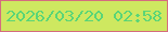文字の大きさ：3、枠の色：d56c7f、背景の色：cee860、文字の色：5ad577 無料ブログパーツのブログ時計