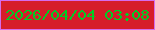 文字の大きさ：4、枠の色：d56cec、背景の色：d61d2a、文字の色：00ce25 無料ブログパーツのブログ時計