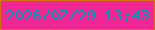 文字の大きさ：3、枠の色：d57112、背景の色：f12695、文字の色：009cb7 無料ブログパーツのブログ時計
