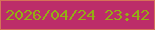 文字の大きさ：5、枠の色：d57258、背景の色：bc2d69、文字の色：93ae15 無料ブログパーツのブログ時計