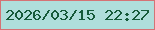 文字の大きさ：5、枠の色：d57275、背景の色：afdedb、文字の色：165a3a 無料ブログパーツのブログ時計