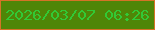 文字の大きさ：2、枠の色：d57326、背景の色：4f8607、文字の色：32c935 無料ブログパーツのブログ時計