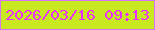 文字の大きさ：1、枠の色：d575f9、背景の色：c8e920、文字の色：e931ff 無料ブログパーツのブログ時計