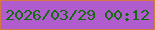 文字の大きさ：3、枠の色：d57645、背景の色：b15ccd、文字の色：166b12 無料ブログパーツのブログ時計