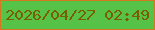 文字の大きさ：2、枠の色：d5771e、背景の色：56c248、文字の色：785f00 無料ブログパーツのブログ時計