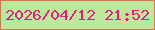 文字の大きさ：4、枠の色：d5774e、背景の色：bfe79b、文字の色：db2284 無料ブログパーツのブログ時計